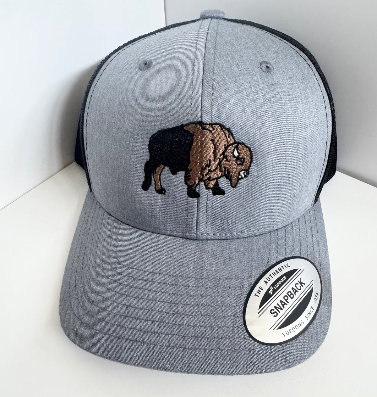 Embroidered Bison SnapBack Hat