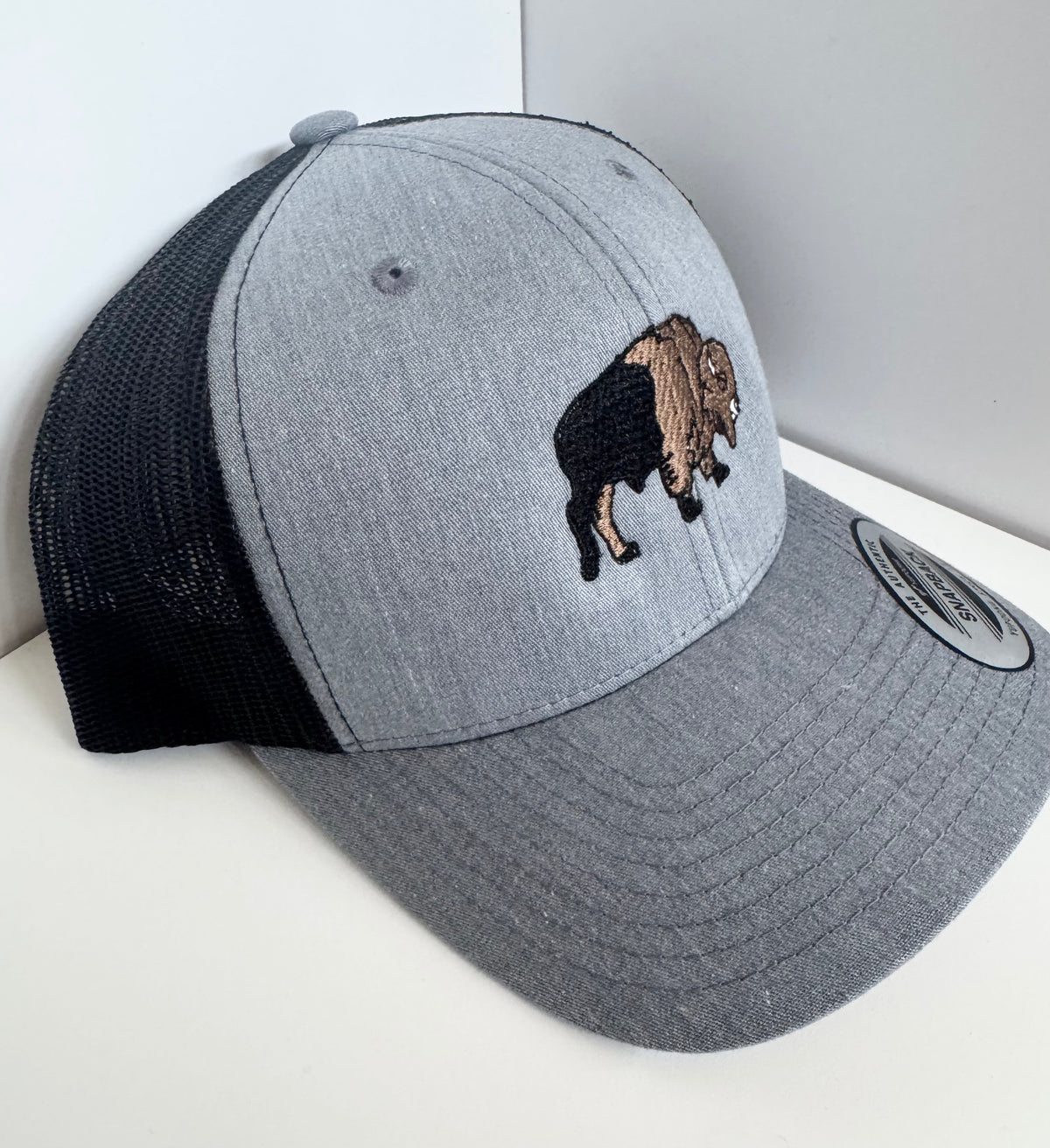 Embroidered Bison SnapBack Hat