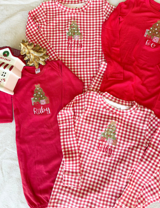 Embroidered Christmas Pajamas