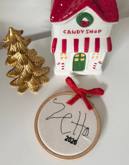 Embroidered Handwriting Christmas Ornament